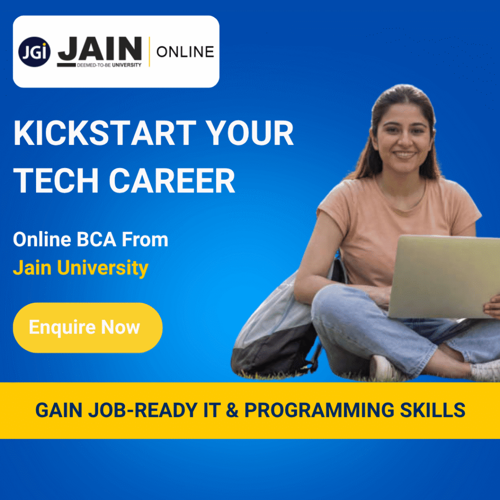 Student enrolling for Jain Online BCA program at Tanish Academy RR Nagar Bangalore 560098